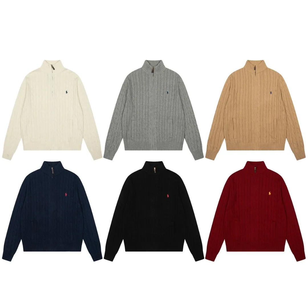 P260 Top quality" Style number: DS814# (not off the shelves all year round) [Ralph Lauren full zipper solid color pony embroidered logo twist knitted sweater jacket] ✅Ralph Lauren Ralph Lauren full zipper classic basic versatile style unisex couple knitted sweater autumn and winter coat ✅Main supplier platform live broadcast Wholesale entities Replacement when out of stock Not off the shelf ✅ZP quality 1:1 version Scan the code to enter the GF website Counter quality ✅Details and quality are the only one in Guangzhou. Imported quality cotton yarn focuses on high-end and cost-effective. Needless to say good quality. ✅The version is restored to the original order. The maximum size can be worn up to 200 pounds. Loose, comfortable and stress-free. ✅The upper body is simple and easy to match. A must-have item for ootd. Good-looking clothes are never picky. Recommended must-have items in the wardrobe. Size: S-XL. Color: Black and red, milky white, gray blue, khaki, navy red label, Ankora red.